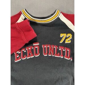 Y2K Ecko Unltd Long Sleeve T Shirt Boys Small Black And Red Colorblock #72